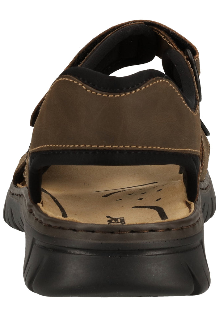 Rieker Sandalen Lederimitat/Textil Braun/Schwarz - surf4shoes