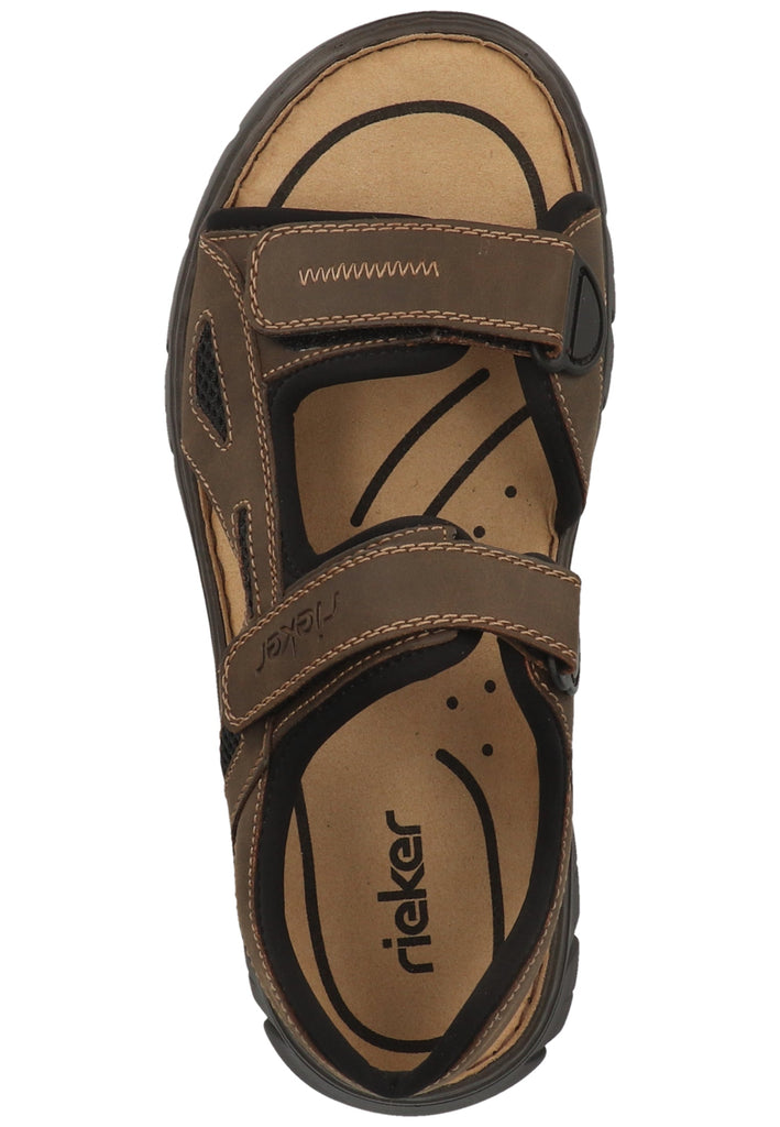 Rieker Sandalen Lederimitat/Textil Braun/Schwarz - surf4shoes