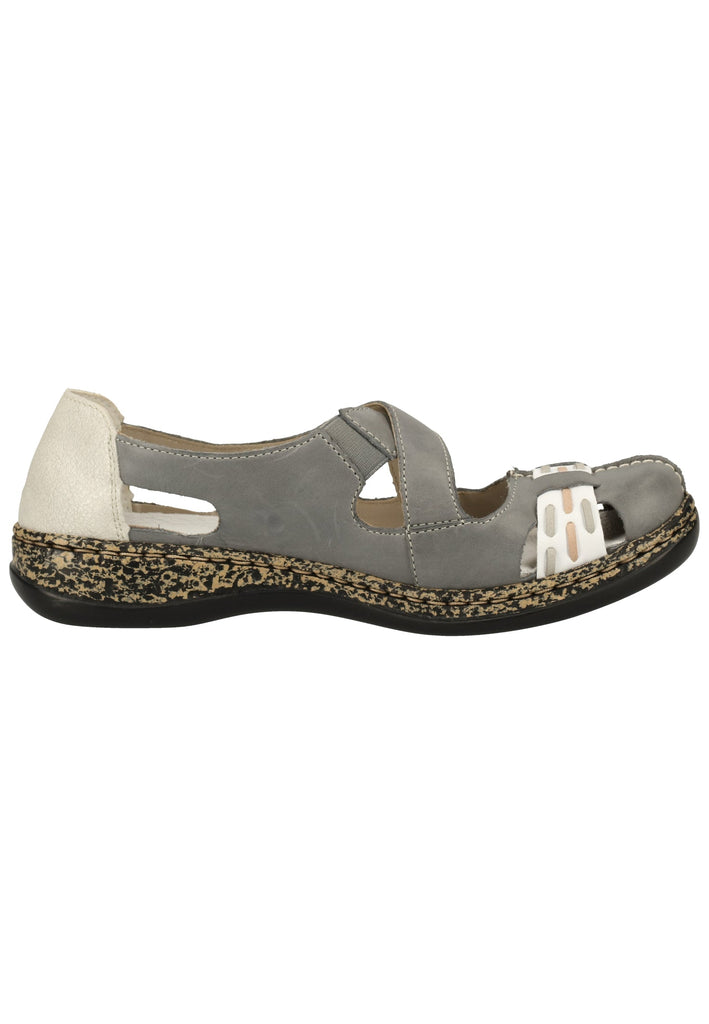 Rieker Halbschuhe Leder Blau/Weiß - surf4shoes