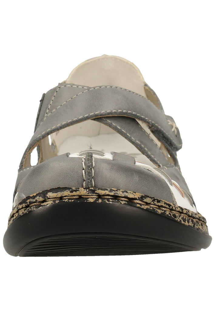 Rieker Halbschuhe Leder Blau/Weiß - surf4shoes