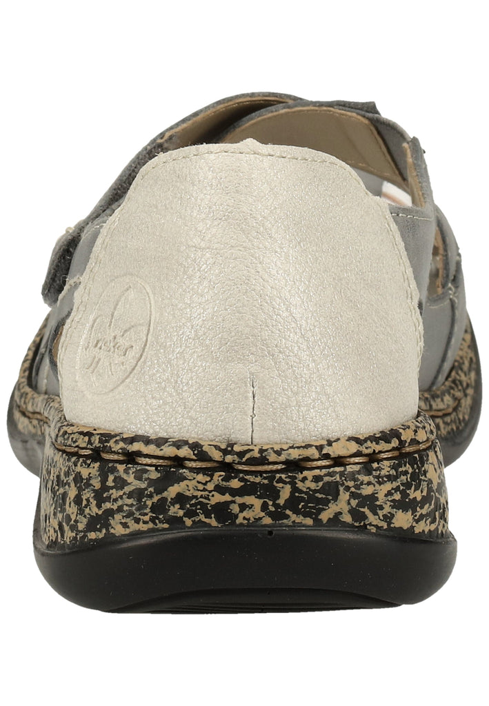 Rieker Halbschuhe Leder Blau/Weiß - surf4shoes