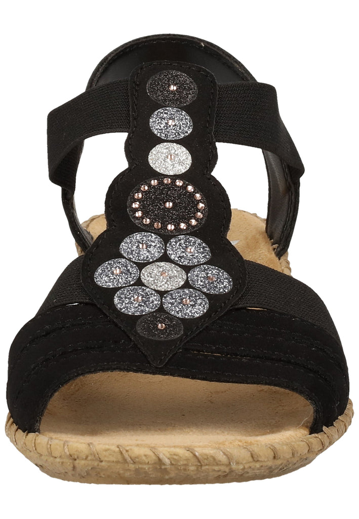 Rieker Sandalen Lederimitat Schwarz - surf4shoes