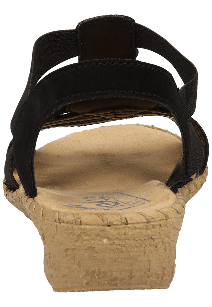 Rieker Sandalen Lederimitat Schwarz - surf4shoes