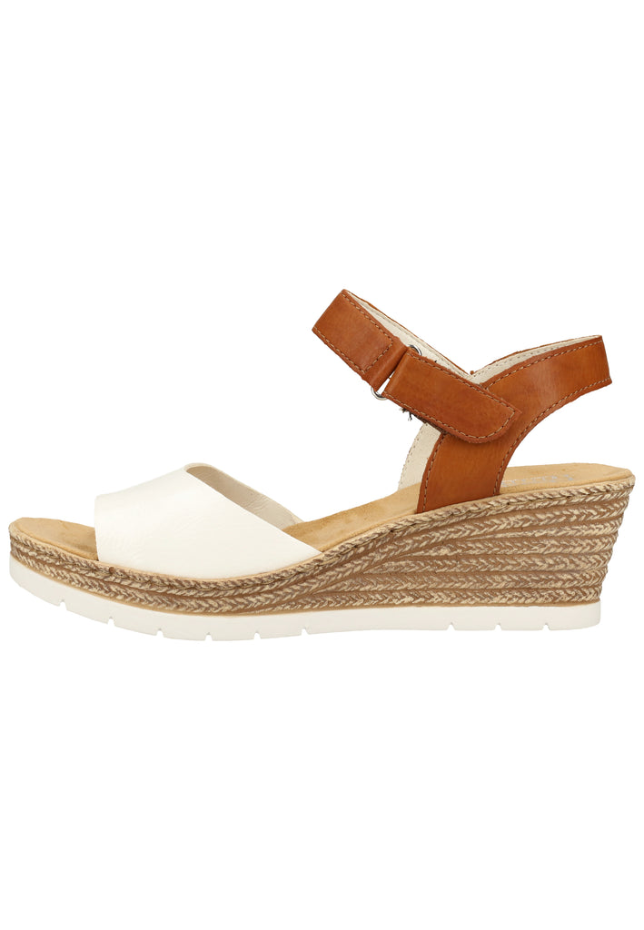 Rieker Sandalen Lederimitat Weiß/Braun - surf4shoes
