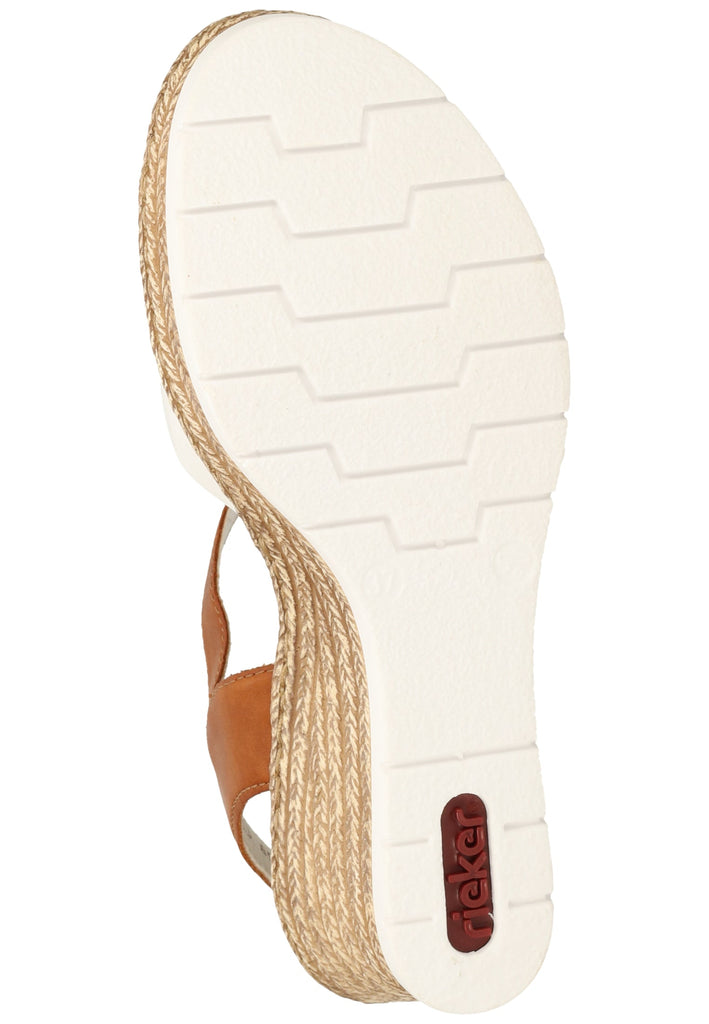Rieker Sandalen Lederimitat Weiß/Braun - surf4shoes
