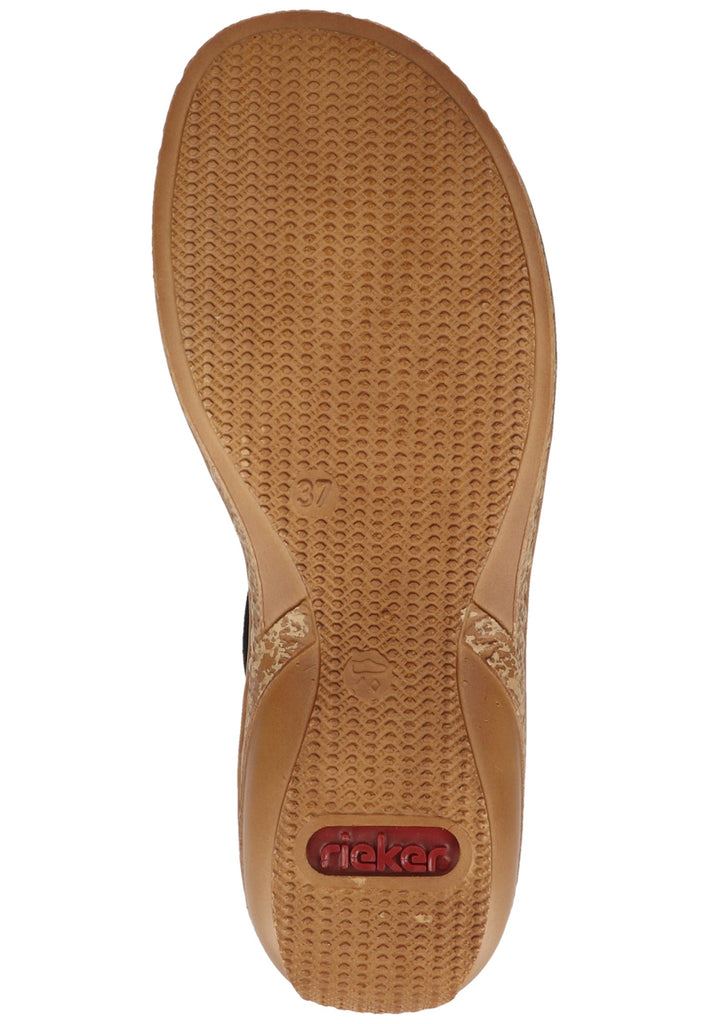 Rieker Sandalen Lederimitat Schwarz - surf4shoes