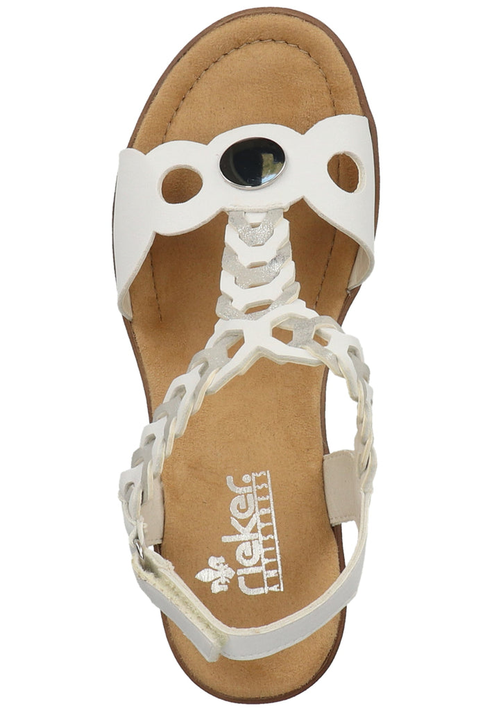 Rieker Sandalen Lederimitat Weiß - surf4shoes