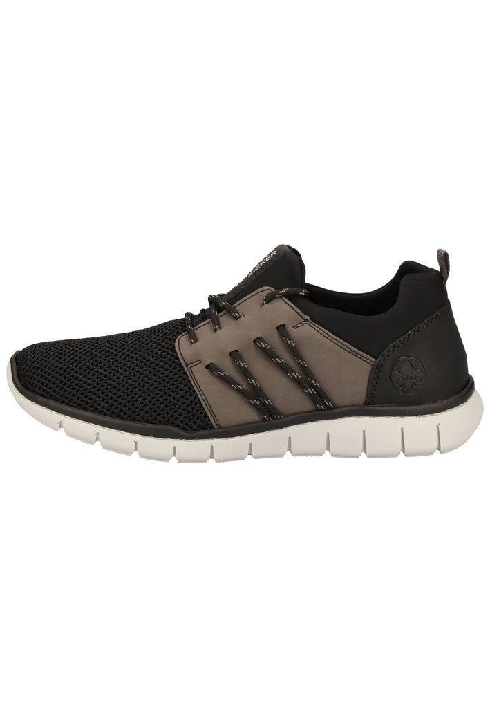 Rieker Sneaker Lederimitat/Textil Schwarz/Grau - surf4shoes