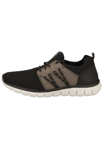 Rieker Sneaker Lederimitat/Textil Schwarz/Grau - surf4shoes