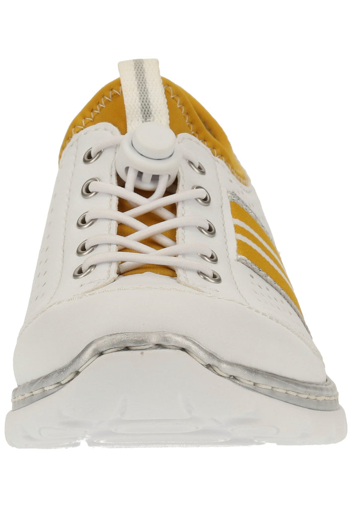 Rieker Sneaker Lederimitat Weiß/Gelb - surf4shoes