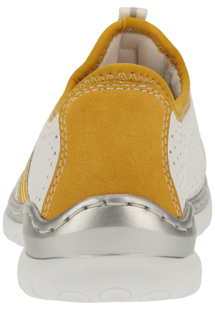 Rieker Sneaker Lederimitat Weiß/Gelb - surf4shoes
