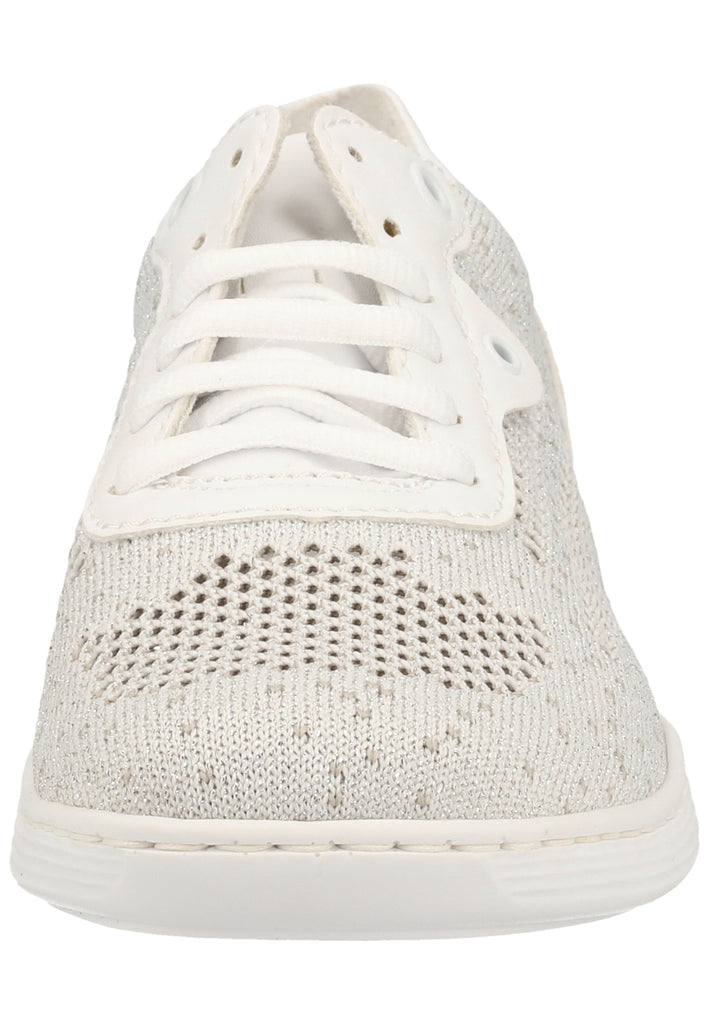 Rieker Sneaker Lederimitat/Textil Weiß/Silber - surf4shoes