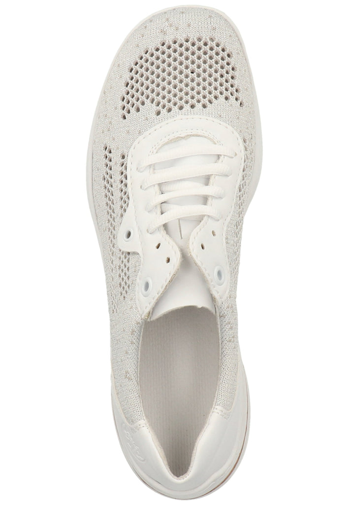 Rieker Sneaker Lederimitat/Textil Weiß/Silber - surf4shoes