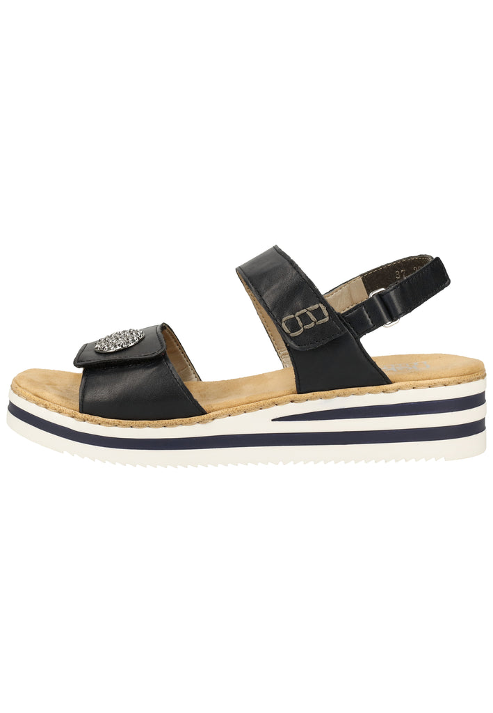 Rieker Sandalen Lederimitat Navy - surf4shoes
