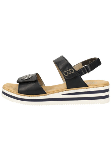 Rieker Sandalen Lederimitat Navy - surf4shoes