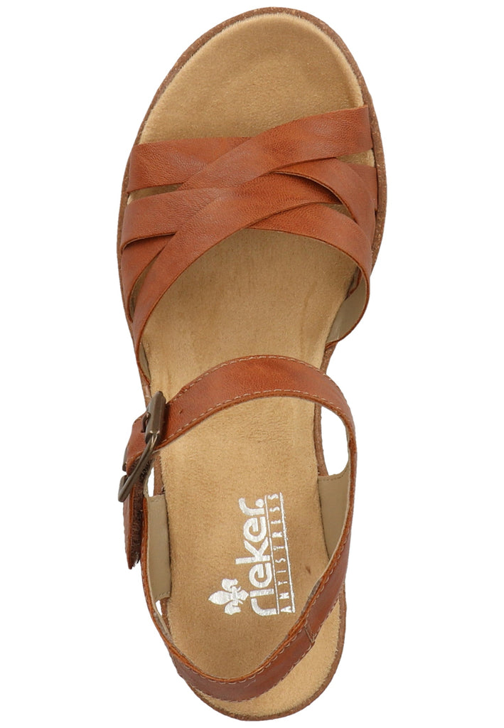 Rieker Sandalen Leder Cognac - surf4shoes