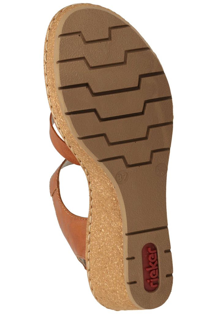 Rieker Sandalen Leder Cognac - surf4shoes