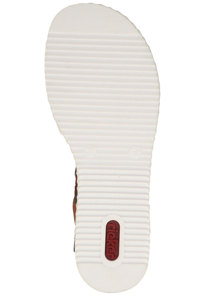 Rieker Sandalen Lederimitat Braun/Weiß - surf4shoes