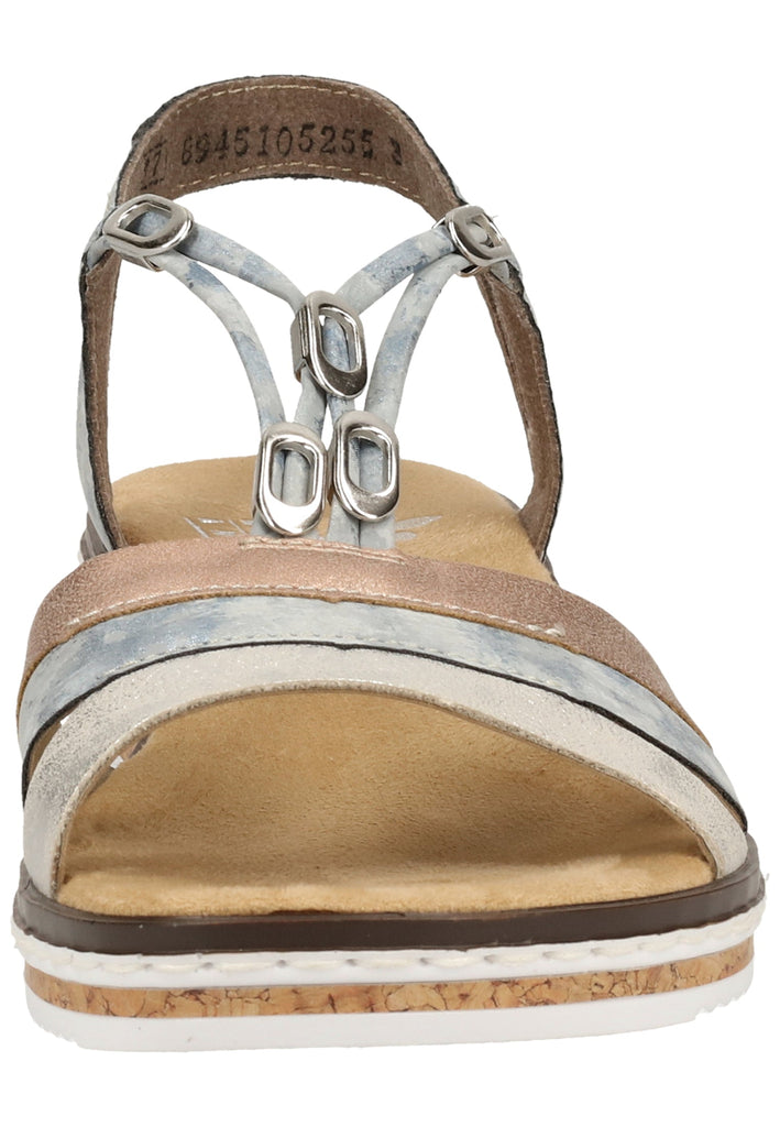 Rieker Sandalen Lederimitat Blau/Silber - surf4shoes