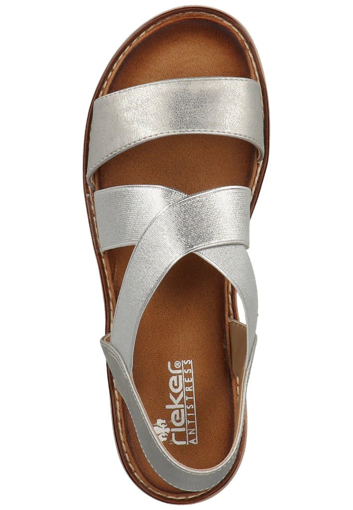 Rieker Sandalen Lederimitat Silber - surf4shoes