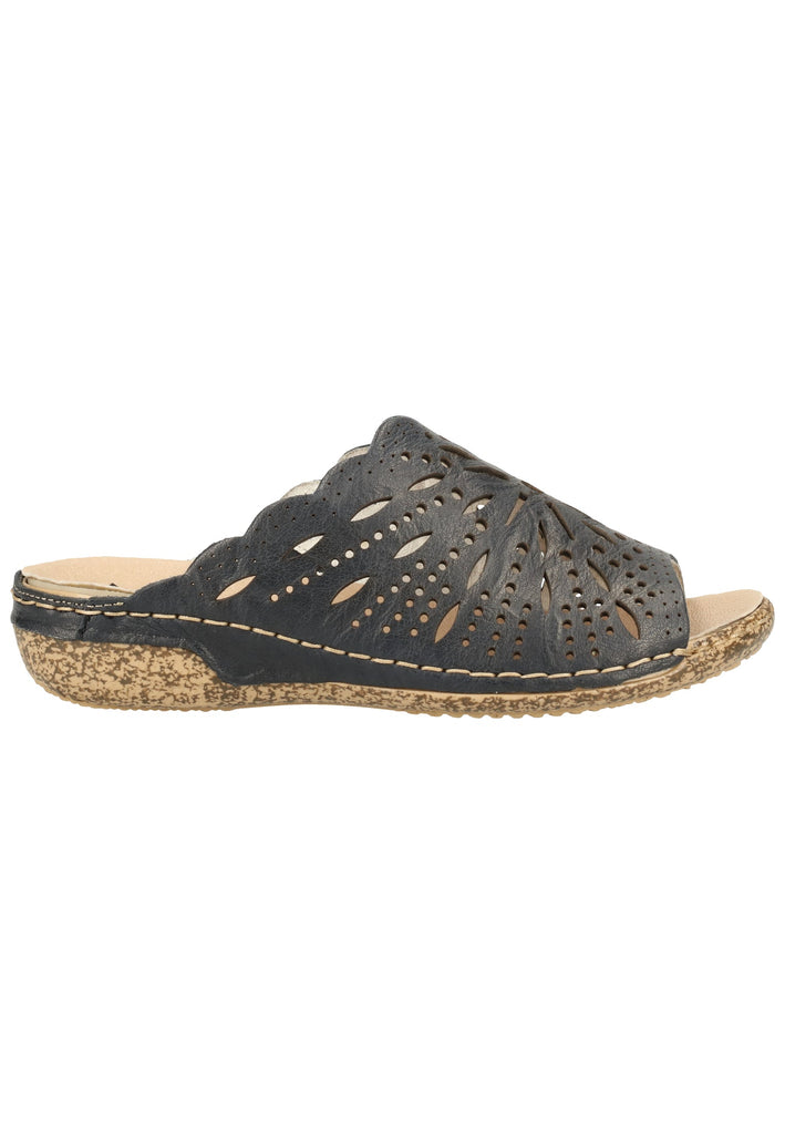 Rieker Pantoletten Glattleder Pazifik - surf4shoes