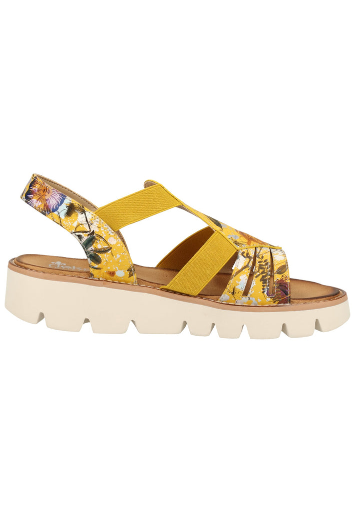 Rieker Sandalen Lederimitat Gelb - surf4shoes