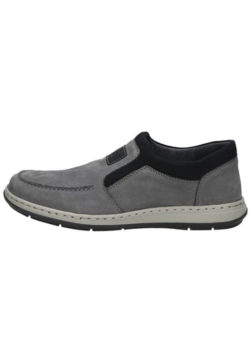 Rieker Slipper Leder/Synthetik Grau/Schwarz - surf4shoes