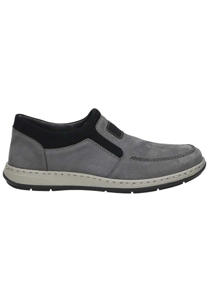 Rieker Slipper Leder/Synthetik Grau/Schwarz - surf4shoes