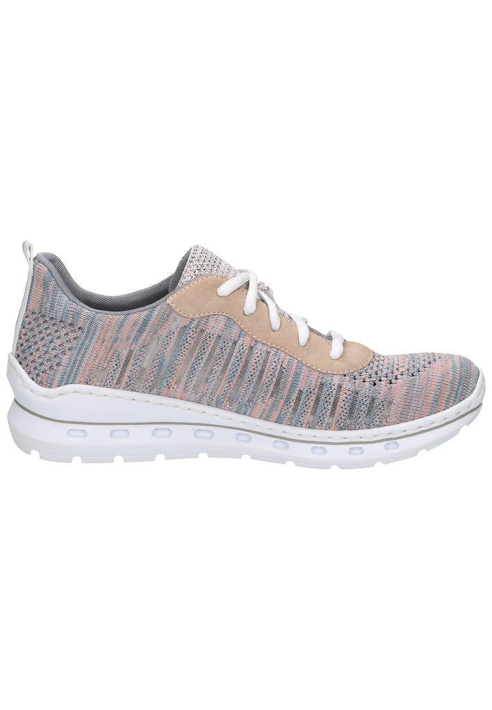 Rieker Sneaker Lederimitat/Textil Blau/Pink - surf4shoes