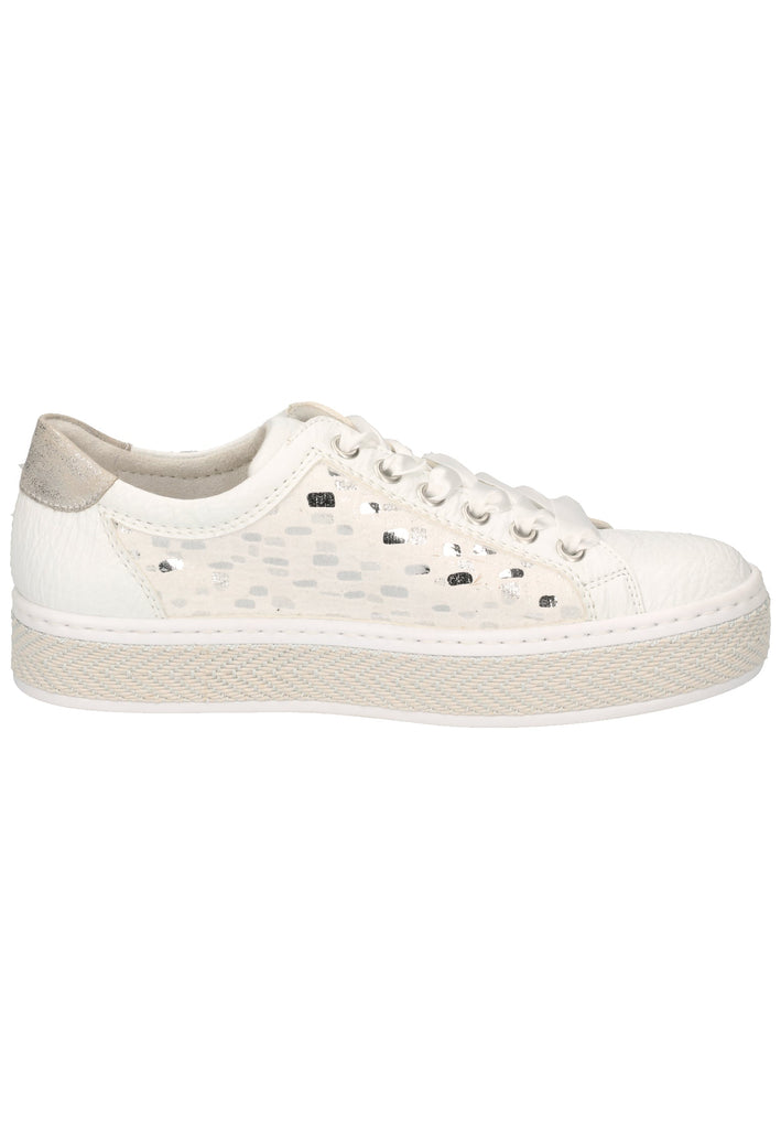 Rieker Sneaker Lederimitat Weiß/Silber - surf4shoes