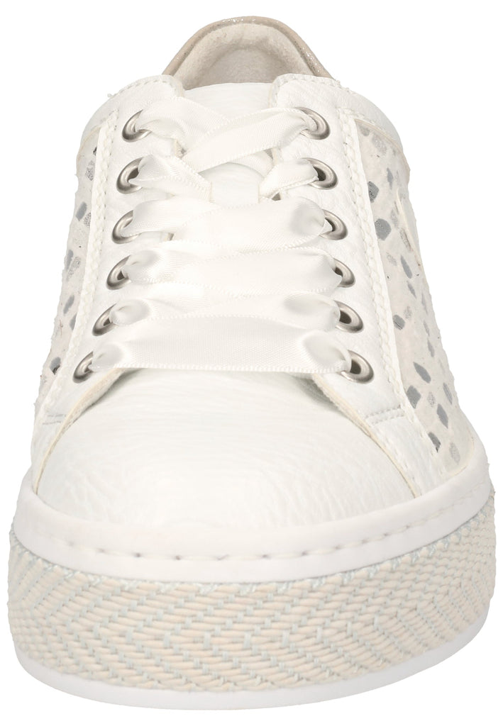 Rieker Sneaker Lederimitat Weiß/Silber - surf4shoes