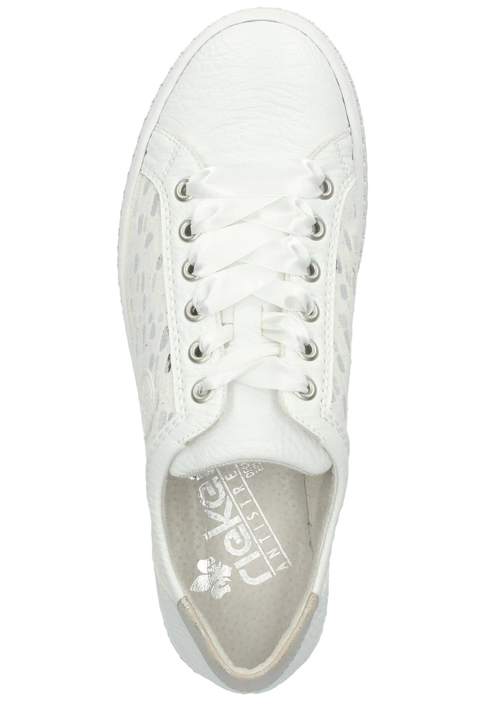 Rieker Sneaker Lederimitat Weiß/Silber - surf4shoes