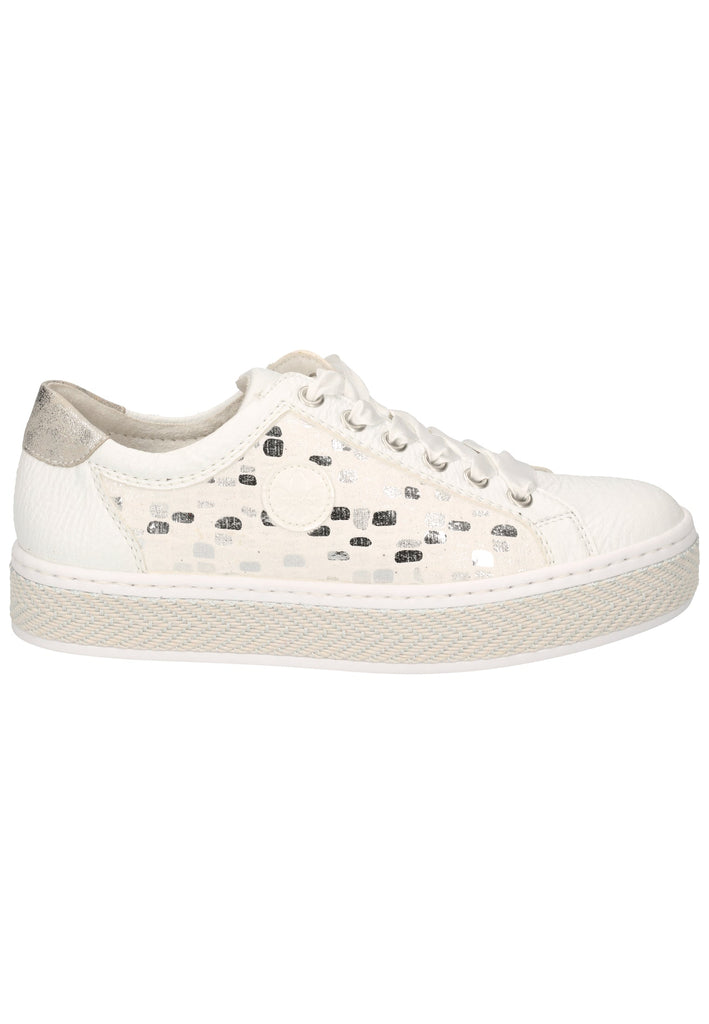 Rieker Sneaker Lederimitat Weiß/Silber - surf4shoes
