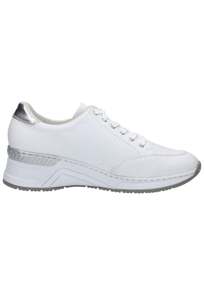 Rieker Sneaker Lederimitat Weiß/Silber - surf4shoes
