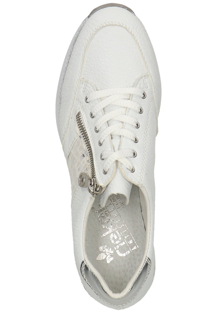 Rieker Sneaker Lederimitat Weiß/Silber - surf4shoes