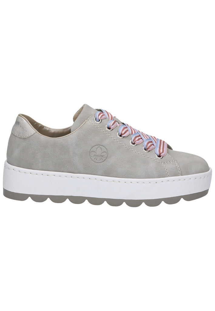 Rieker Sneaker Lederimitat Grau/Silber - surf4shoes