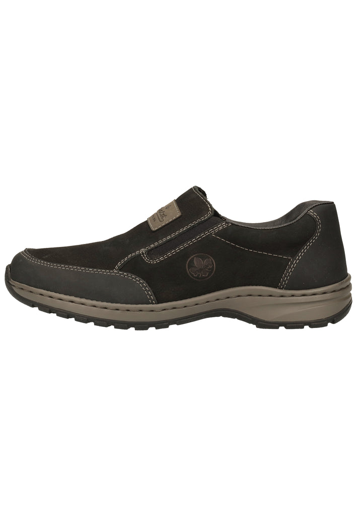Rieker Slipper Leder Schwarz - surf4shoes