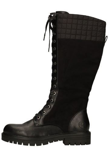 Rieker Stiefel Lederimitat/Textil Schwarz - surf4shoes