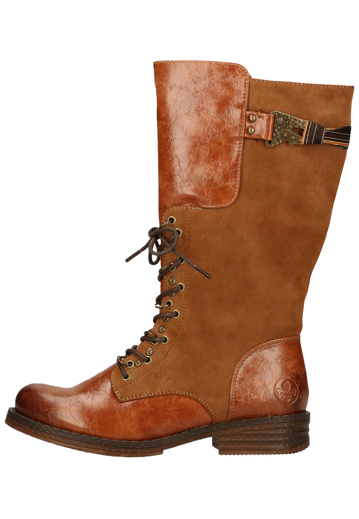 Rieker Stiefel Lederimitat Cognac Warmfutter - surf4shoes