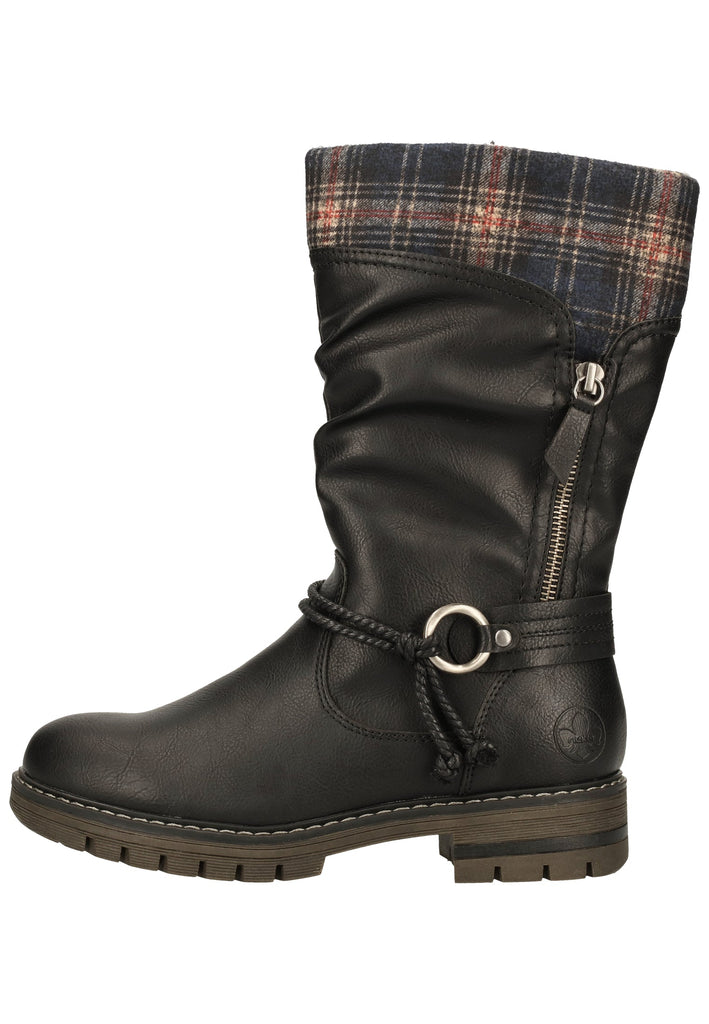Rieker Stiefel Lederimitat/Textil Schwarz Warmfutter - surf4shoes