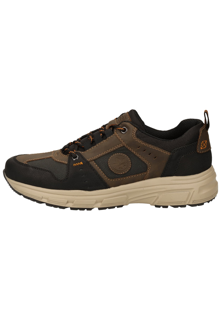 Rieker Sneaker Lederimitat Schwarz/Braun - surf4shoes