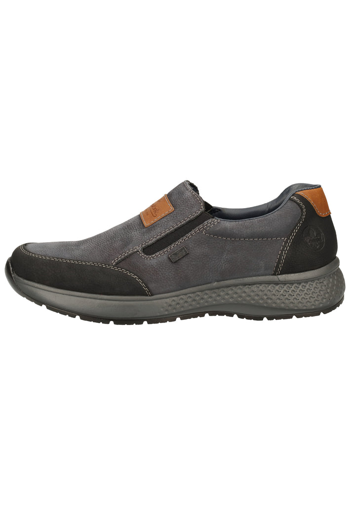 Rieker Slipper Leder Schwarz/Blau - surf4shoes