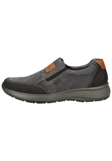 Rieker Slipper Leder Schwarz/Blau - surf4shoes