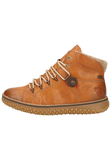 Rieker Stiefelette Lederimitat Braun Warmfutter - surf4shoes