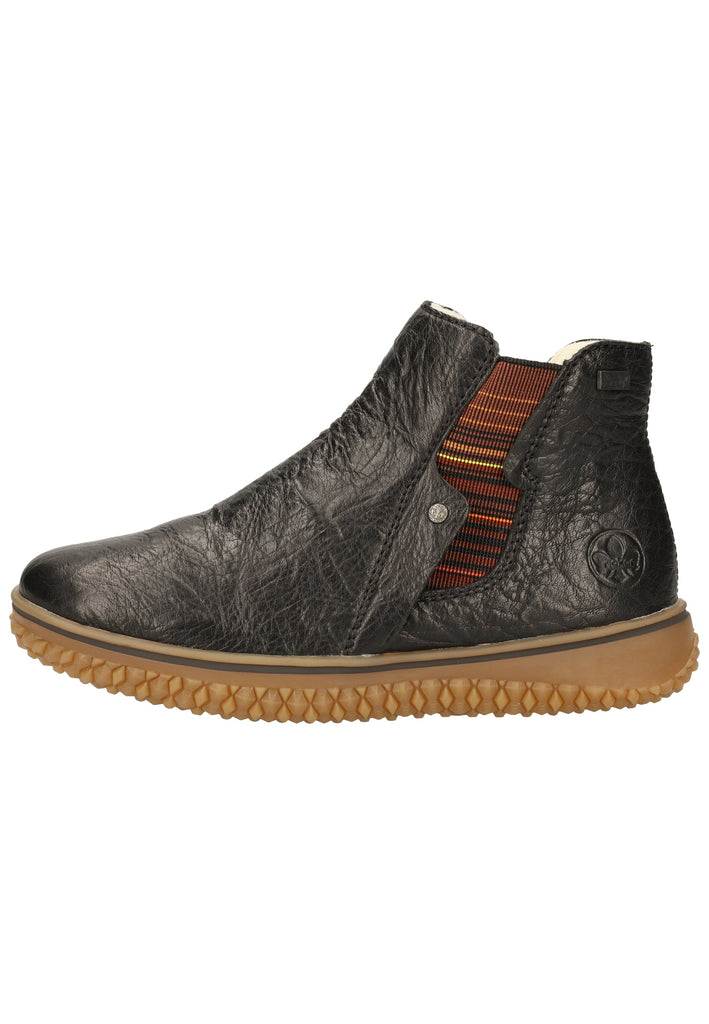 Rieker Stiefelette Leder Schwarz/Braun Warmfutter - surf4shoes