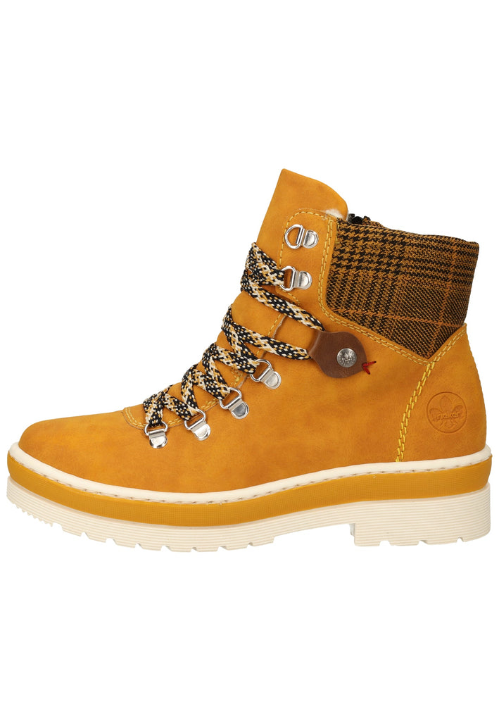 Rieker Stiefelette Lederimitat Gelb Warmfutter - surf4shoes