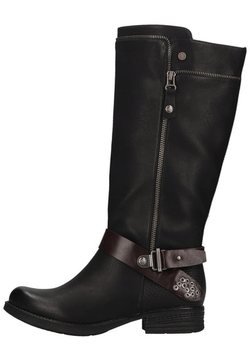 Rieker Stiefel Lederimitat Schwarz - surf4shoes