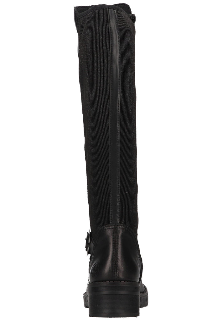 Rieker Stiefel Lederimitat Schwarz - surf4shoes