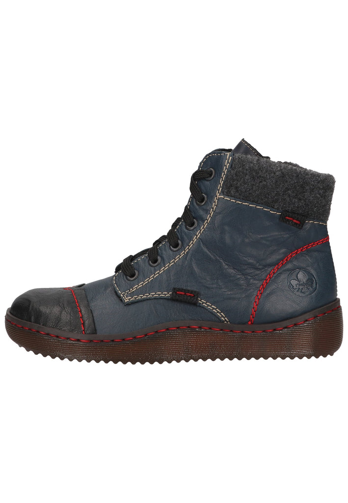 Rieker Stiefelette Leder/Textil Royalblau Warmfutter - surf4shoes