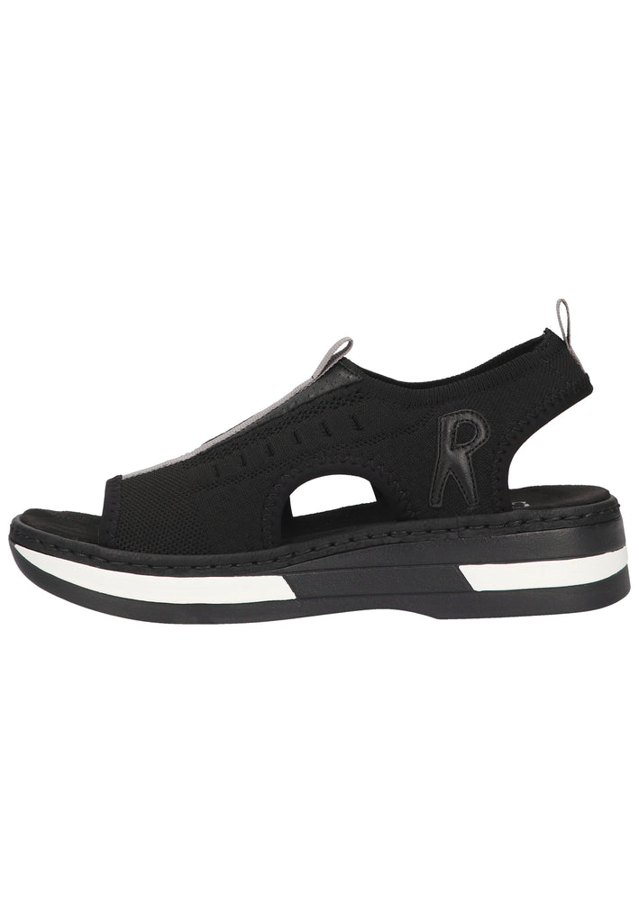 Rieker Sandalen Textil Schwarz - surf4shoes
